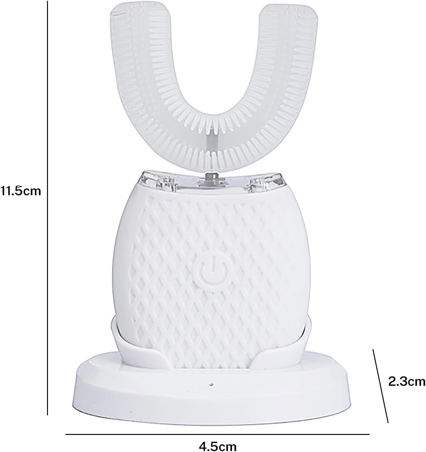 Ultraschall Zahnbürste, 360° Automatische Ultraschall Elektrozahnbürste, Elektrische Ultraschall-Zahnbürste Für Erwachsene Mit 1 U-Förmigen Silikonbürstenköpfen,3 Intensitätsstufen Ipx7 (Weiß)