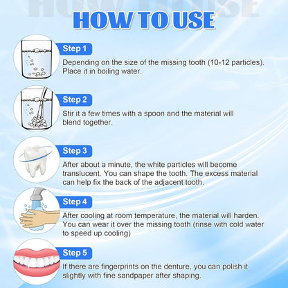 Provisorische Zahnfüllung Reparatur-Kit, Zahnersatz Selber Machen, 30ML Zahnfüllung Zahnzement, Zahnreparatur Perlen, Zahnreparatur-Kit Für Reparieren Fehlender Gebrochener Und Großer Zahnlücken