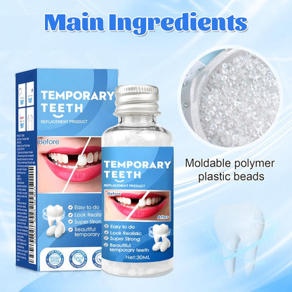 Provisorische Zahnfüllung Reparatur-Kit, Zahnersatz Selber Machen, 30ML Zahnfüllung Zahnzement, Zahnreparatur Perlen, Zahnreparatur-Kit Für Reparieren Fehlender Gebrochener Und Großer Zahnlücken